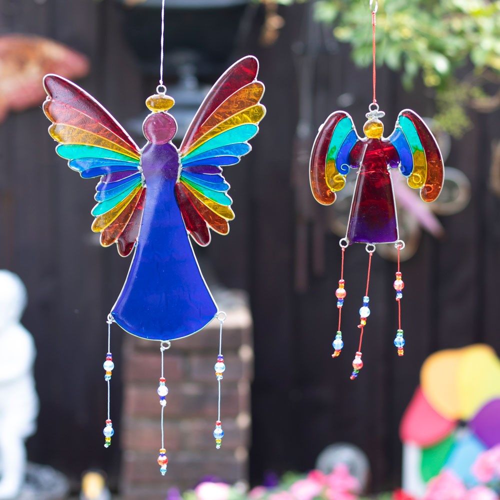 Something Different - 38cm Rainbow Wing Angel Suncatcher - Rainbow